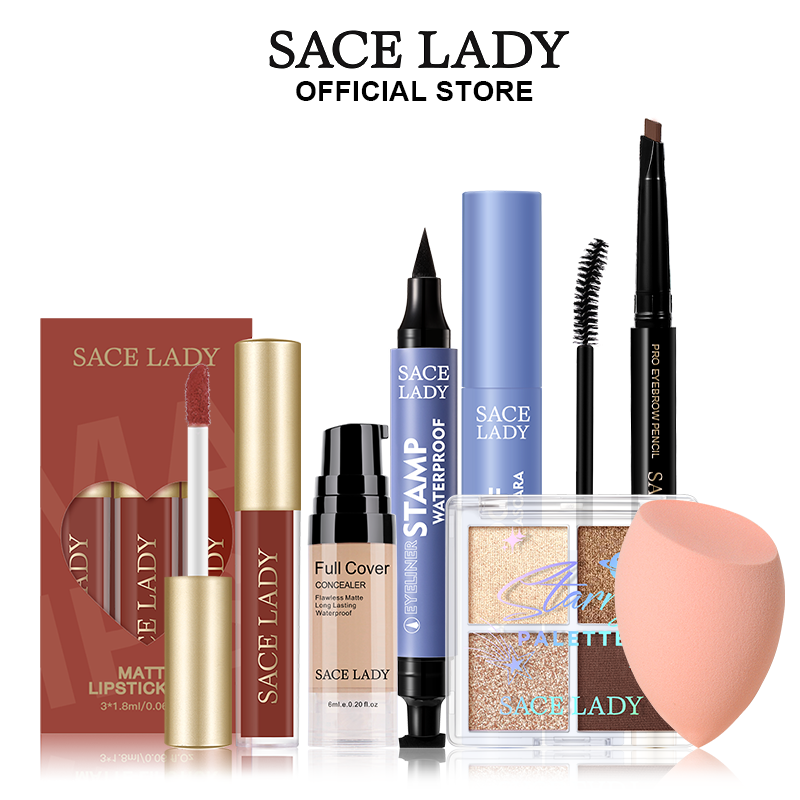 Discount on Sace Lady  shoes - SKU: Sace Lady Make Up Set Complete Makeup Kit 7pcs [Eyeshadow Palette Waterproof Mascara Eyeliner Eyebro