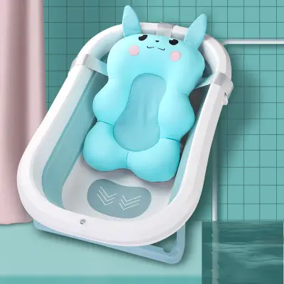 (Foam Only) Baby Bath Foam Net Adjustable NonSlip Bathtub Seat Net Cushion Newborn Shower Mesh Foam Newborn Bath Seat Support Net 5Wing (1)