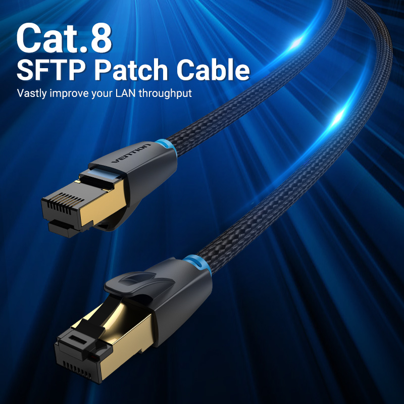 Cable RJ45 10m Ethernet Cat 8 40Gbps 2000Mhz High Speed SFTP Vention