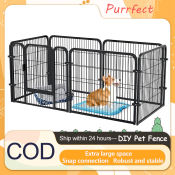 Pet Playpen Cats Dogs Rabbit Animals Pen Fence Dog Cage High Quality Stackable Diy Kennel Extendable dog fence full square tube Pet smart play pen heavy duty with a door