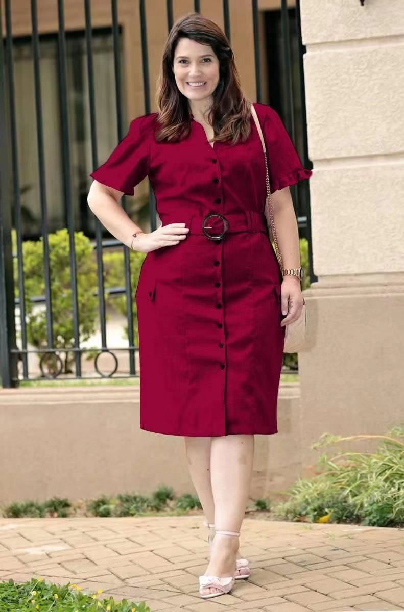 Casual red dress plus clearance size