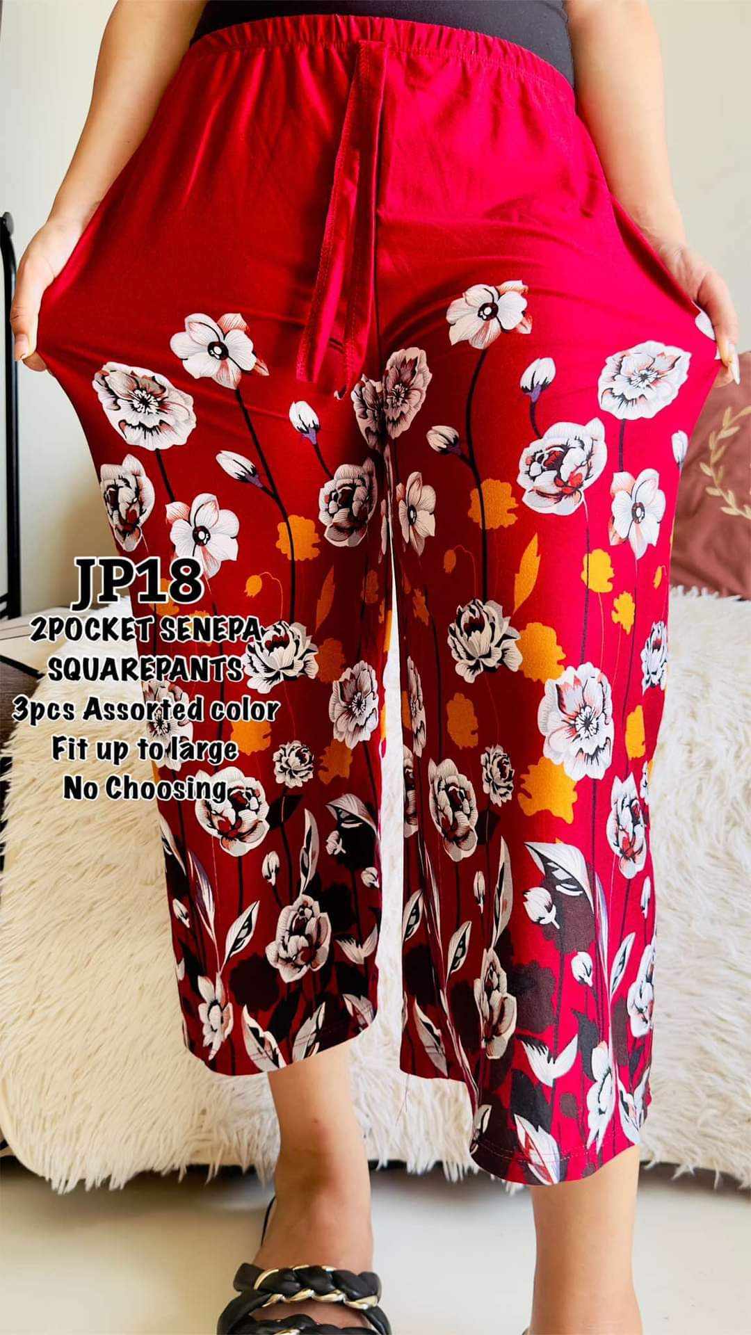 3PCS ASSORTED FLORAL SQUAREPANTS UP TO 3XL