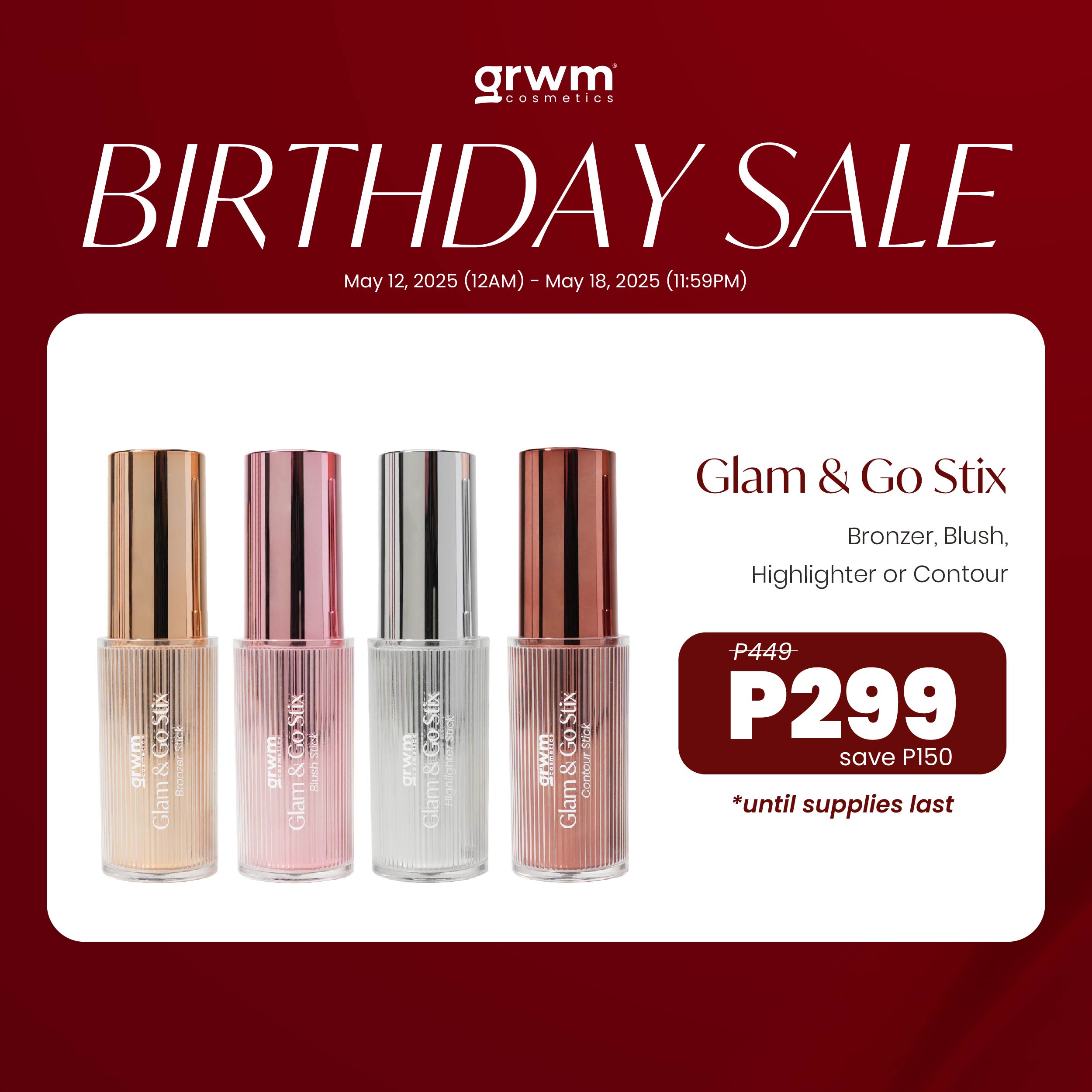 Discount on GRWM Cosmetics  shoes - SKU: GRWM Cosmetics Glam & Go Stix Multiuse - Highlighter Stick