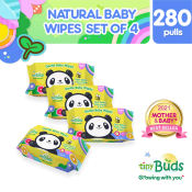 Tiny Buds Organic Baby Wipes Set of 4