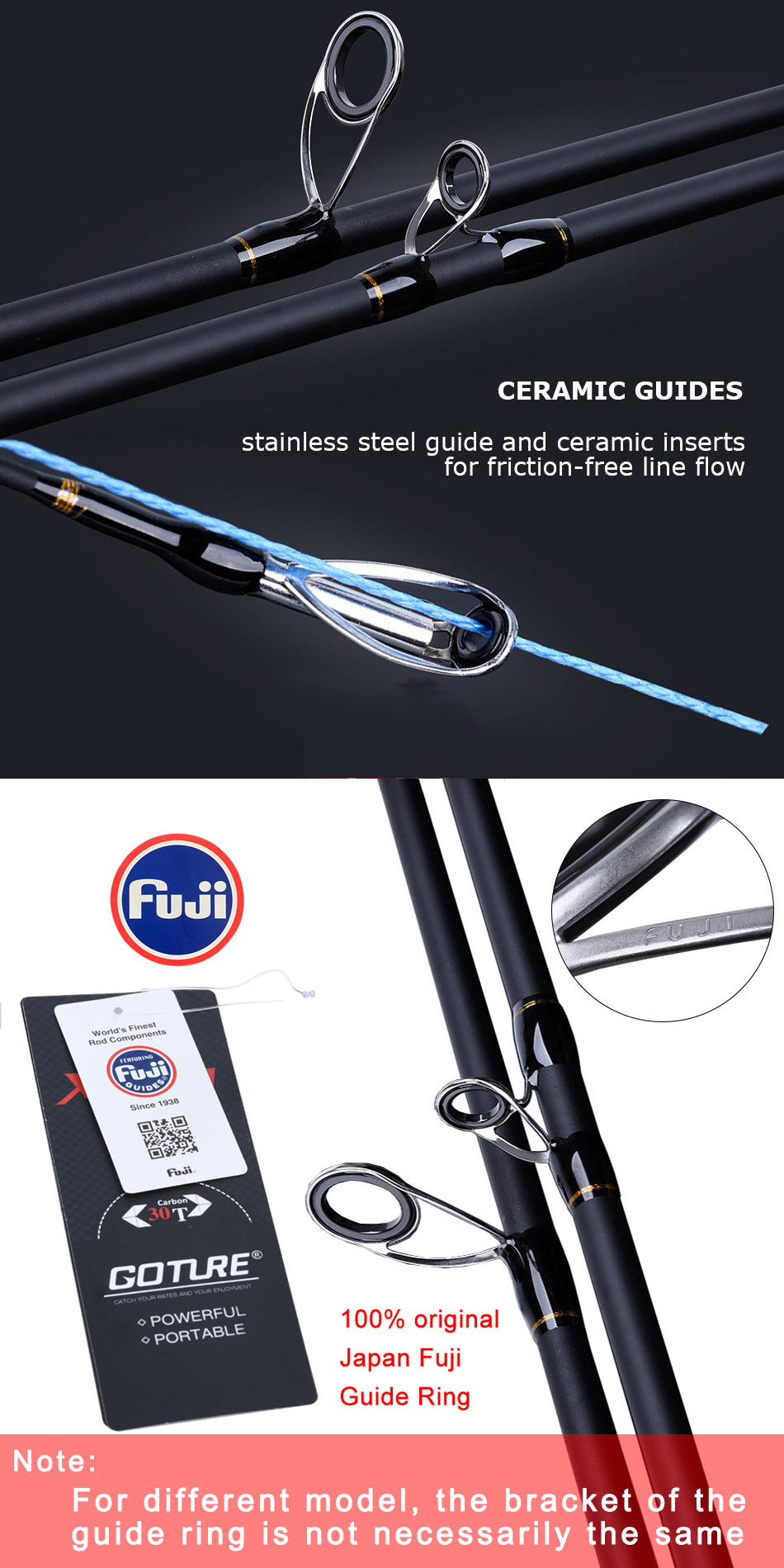 Fuji Fishing Rod Guides Fuji Fishing Rod Guide Rings GOTURE XCEED