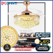 CHNT 42" Crystal Chandelier Ceiling Fan with Remote Control