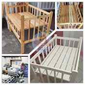 Wooden Crib  Adjustable and Foldable