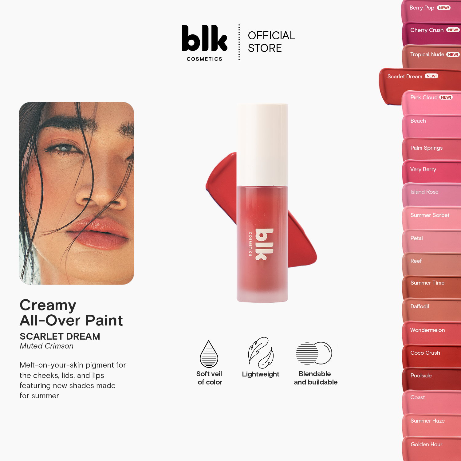 Discount on BLK Cosmetics  shoes - SKU: blk cosmetics creamy all over paint scarlet dream