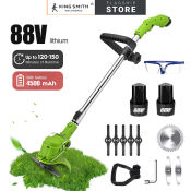 88V Cordless Electric Grass Trimmer - Rechargeable Lawn Mower