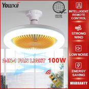 YOWXII 2-in-1 Ceiling Fan Light with Remote Control