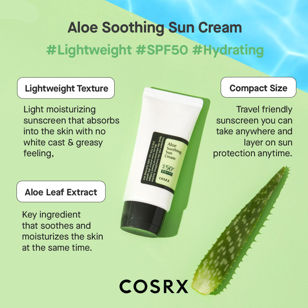COSRX Aloe Soothing Sun Cream SPF50 PA+++ | Lazada PH