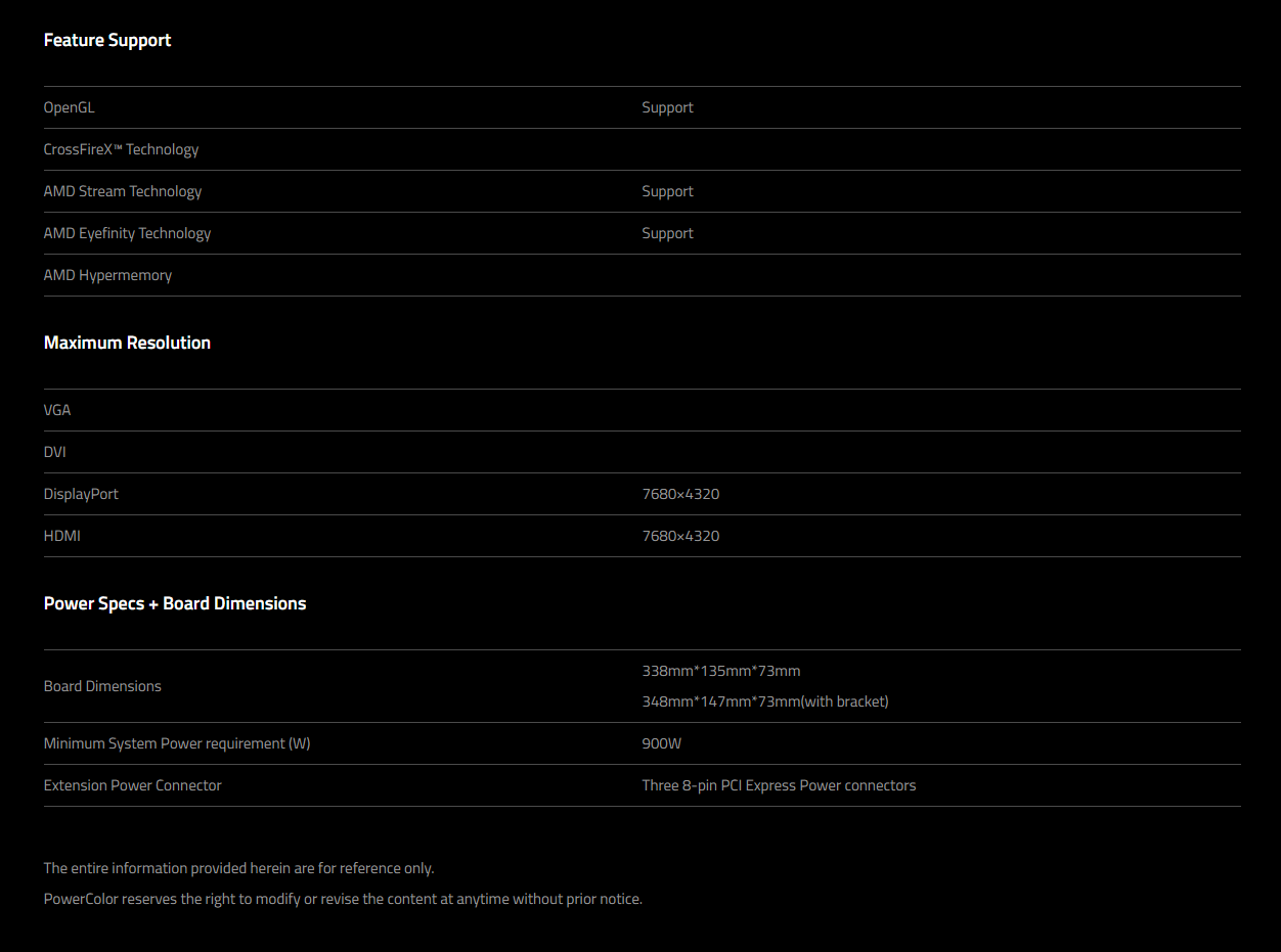 PowerColor RED DEVIL Radeon RX 7900 XTX 24GB GDDR6 PCI Express 4.0 ATX 7900XTX Video Card RX7900XTX 24G-E/OC/LIMITED - RX7900XTX 24G-E-OC [Limited Edition]