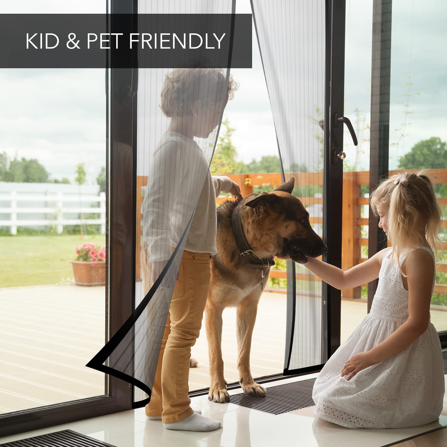 The Original Magnetic Screen Door Easy Install Self-Closing Pet