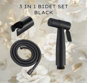 Black Bidet Spray Set with Holder and Hose - Brand TBD