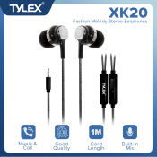 TYLEX XK20 Universal Stereo Earphones with Mic - Classic Fashion