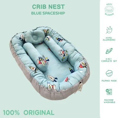Kozy Blankie Baby Bed Crib Nest - Blue Spaceship (3)