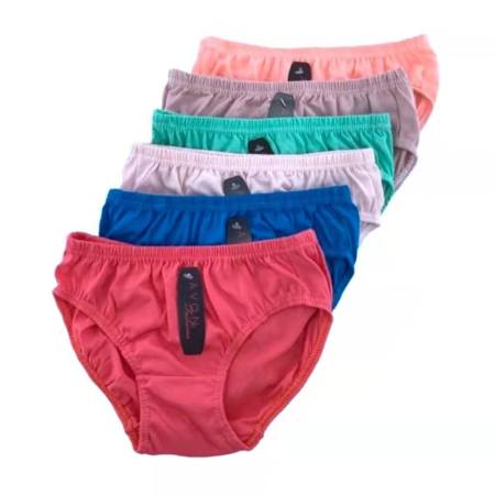Plain underwear ladies panty 12/6pcs random color