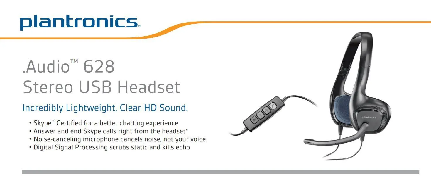 plantronics usb headset noise cancelling