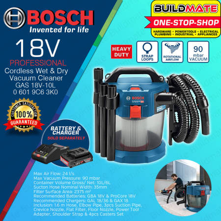 Bosch Cordless Li-Ion Vacuum Cleaner Solo GAS 18V-10 L