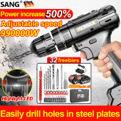 Cordless Drill with Free Accessories and Li-ion Batteries