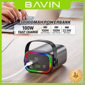 BAVIN 30000mAh 100W Fast Charging Powerbank with RGB and Flashlight