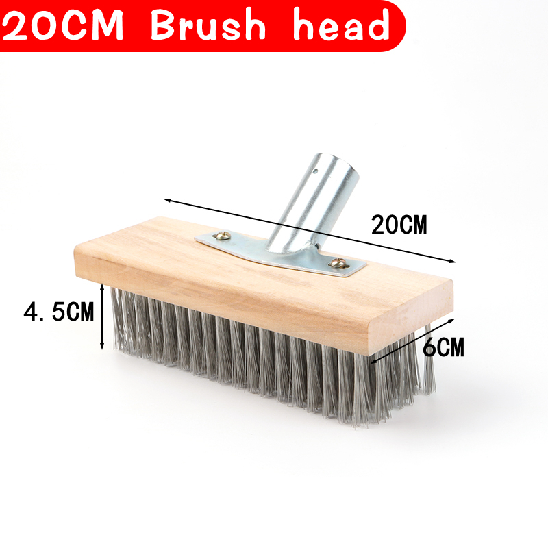 20/30CM Heavy Duty Stainless Steel Floor Wire Brush Accessories Household Indoor Outdoor Simple Room Stains Scrubber Stain Remover Cleaning Broom Head - Image 3