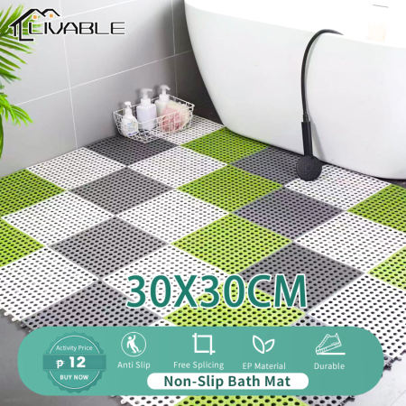 LIVABLE Non-Slip PVC Bath Mat - Adjustable and Waterproof