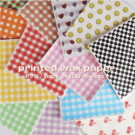 Cute Smiley / Cherry / Checkered Wax Paper Parchment Paper for Bento Cakes Cute Aesthetic