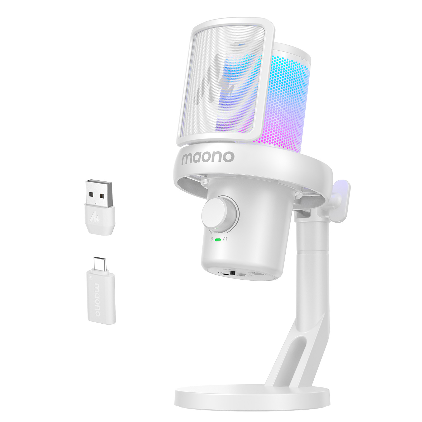 Maono Dm40 mic-rô không dây Ai Tiếng Hồi-Hủy Bỏ Microphone RGB Chơi Game tụ mic Microphone Với Phần