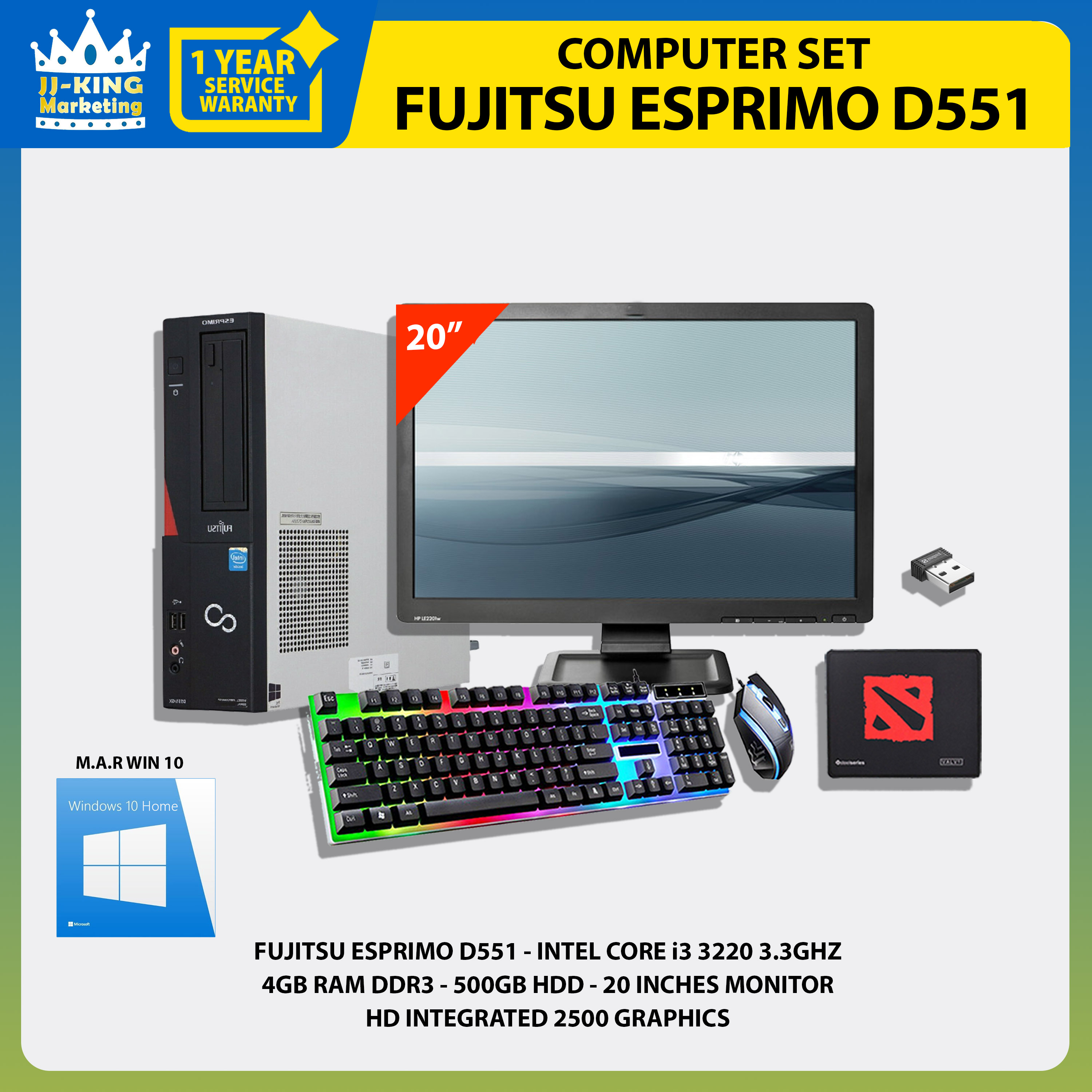 Computer Package Affordable ( Fujitsu Esprimo D551 / Intel Core i3