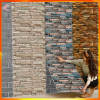 Retro 3D Foam Brick Wallpaper - Waterproof Wall Decor