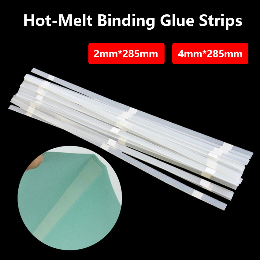 50x Hot Melt Glue Strips 11inch Long Adhesive Thermal Sticky DIY for Book Binding Repair Hot Melt Binding Machine Binder Supplies Material , 4mm, Size
