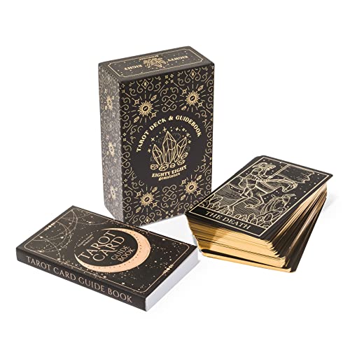 Wyspell Classic Tarot Cards with Guide Book - 78 Gold Tarot Cards for  Beginners Tarot Cards Set - Black Tarot Decks with Guidebook - Original  Tarot