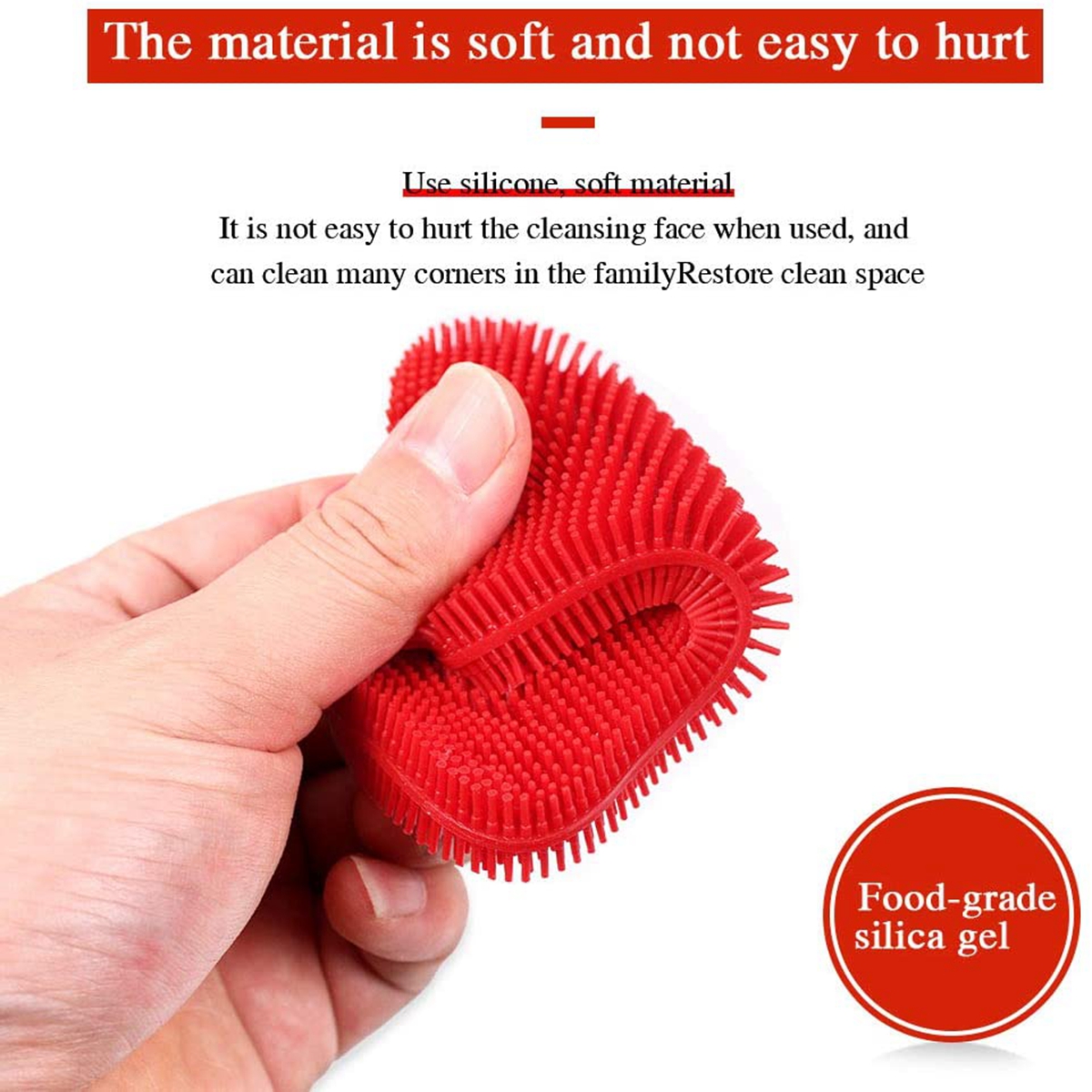 ULIPPOL 3 Cái Cọ Rửa Silicon, Scrubber Cleaner Món Ăn Miếng Bọt Biển