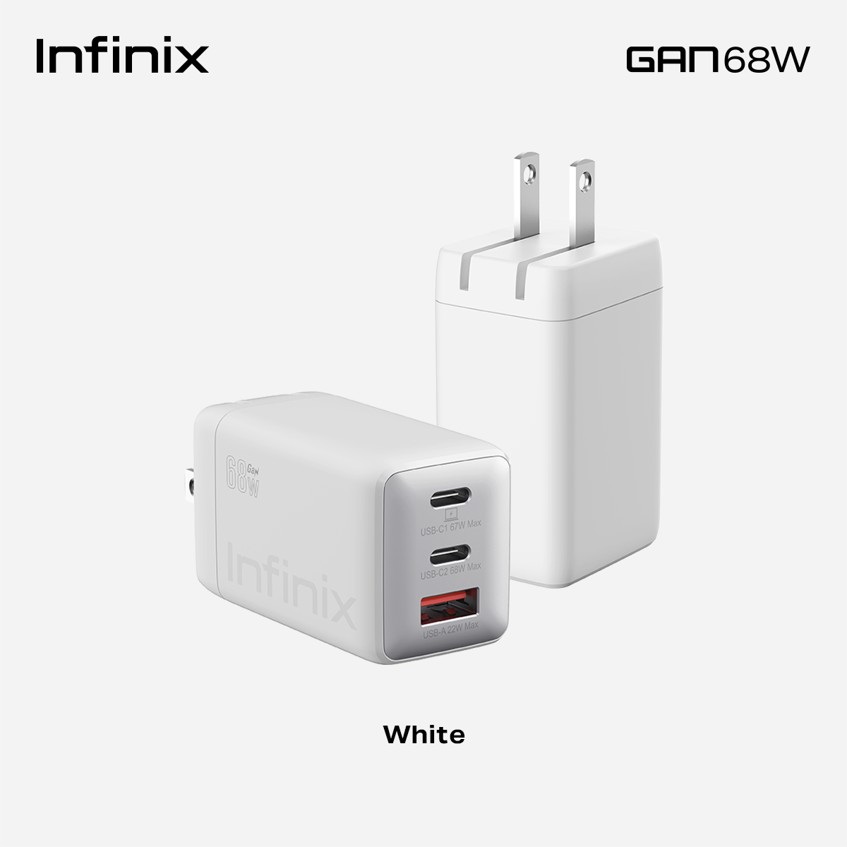 Infinix Gan 68W Gen 2 Fast Charger / 3A Type C / USB - Image 3
