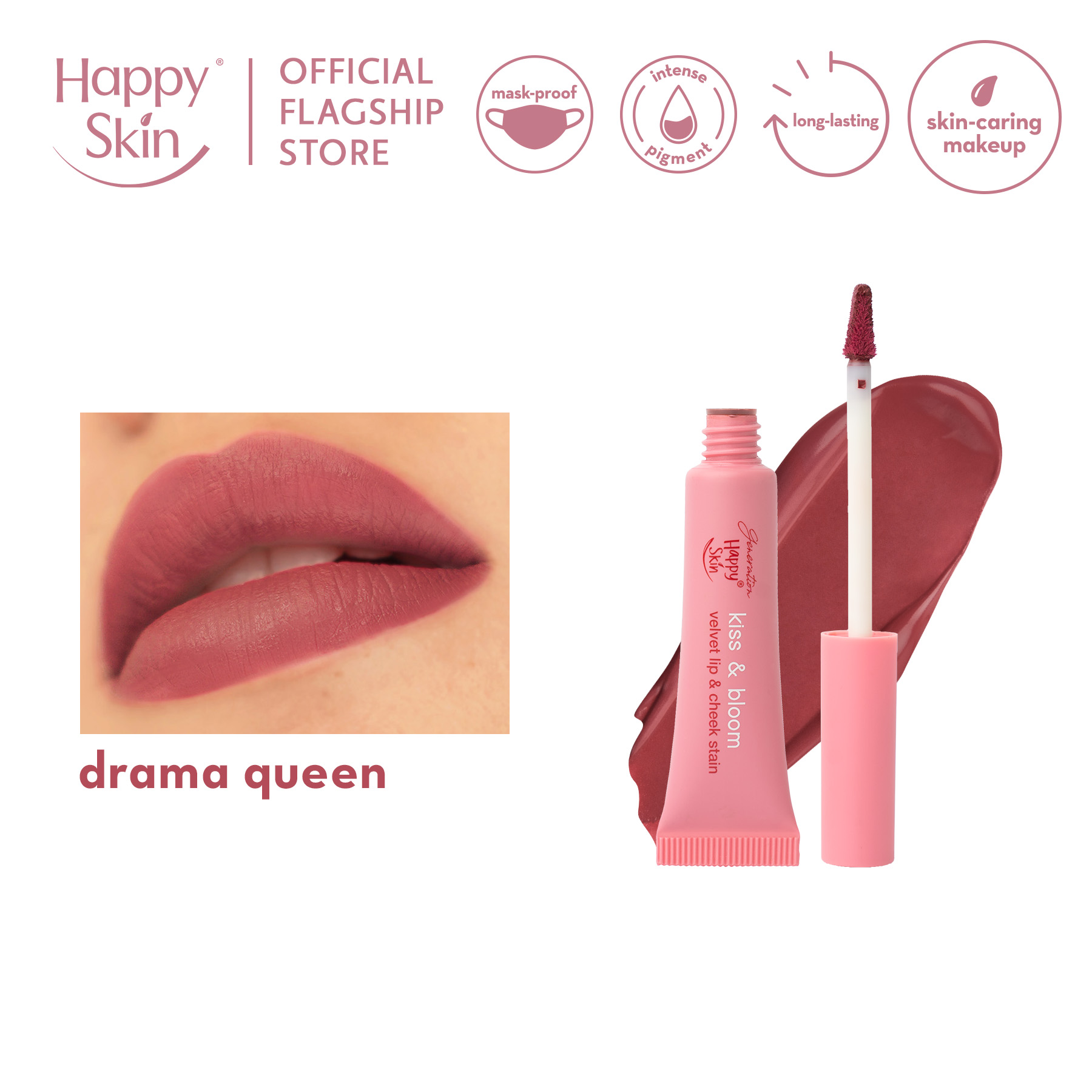 Discount on Happy Skin  shoes - SKU: Generation Happy Skin Kiss & Bloom Velvet Lip & Cheek Stain In Drama Queen