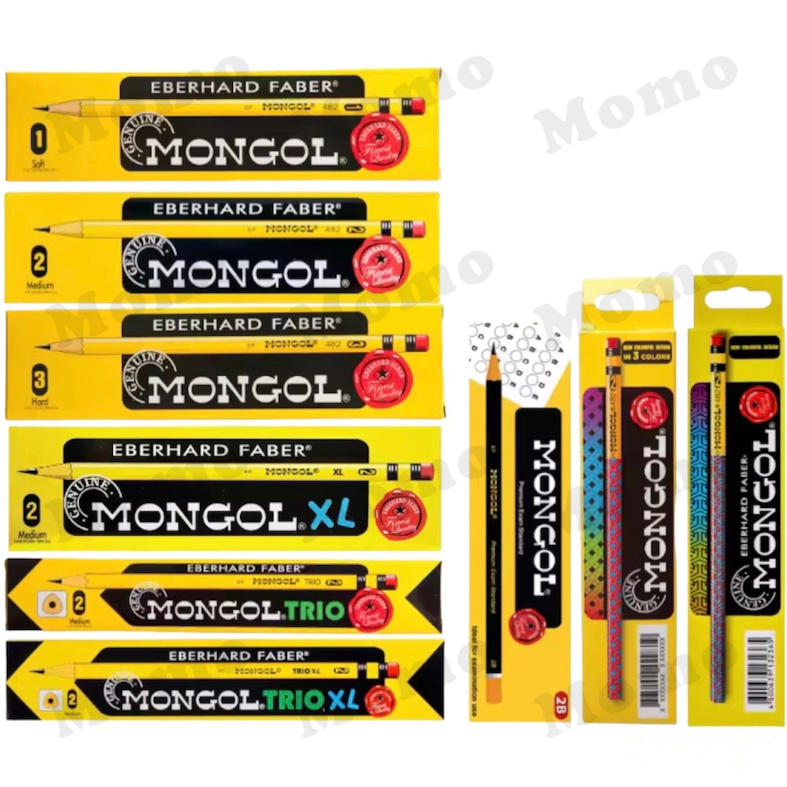 Mongol 2 Jumbo Pencils Set - 12pcs with Erasers