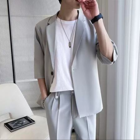 HUILISHI Men's Summer Korean Style Casual Suit Blazers