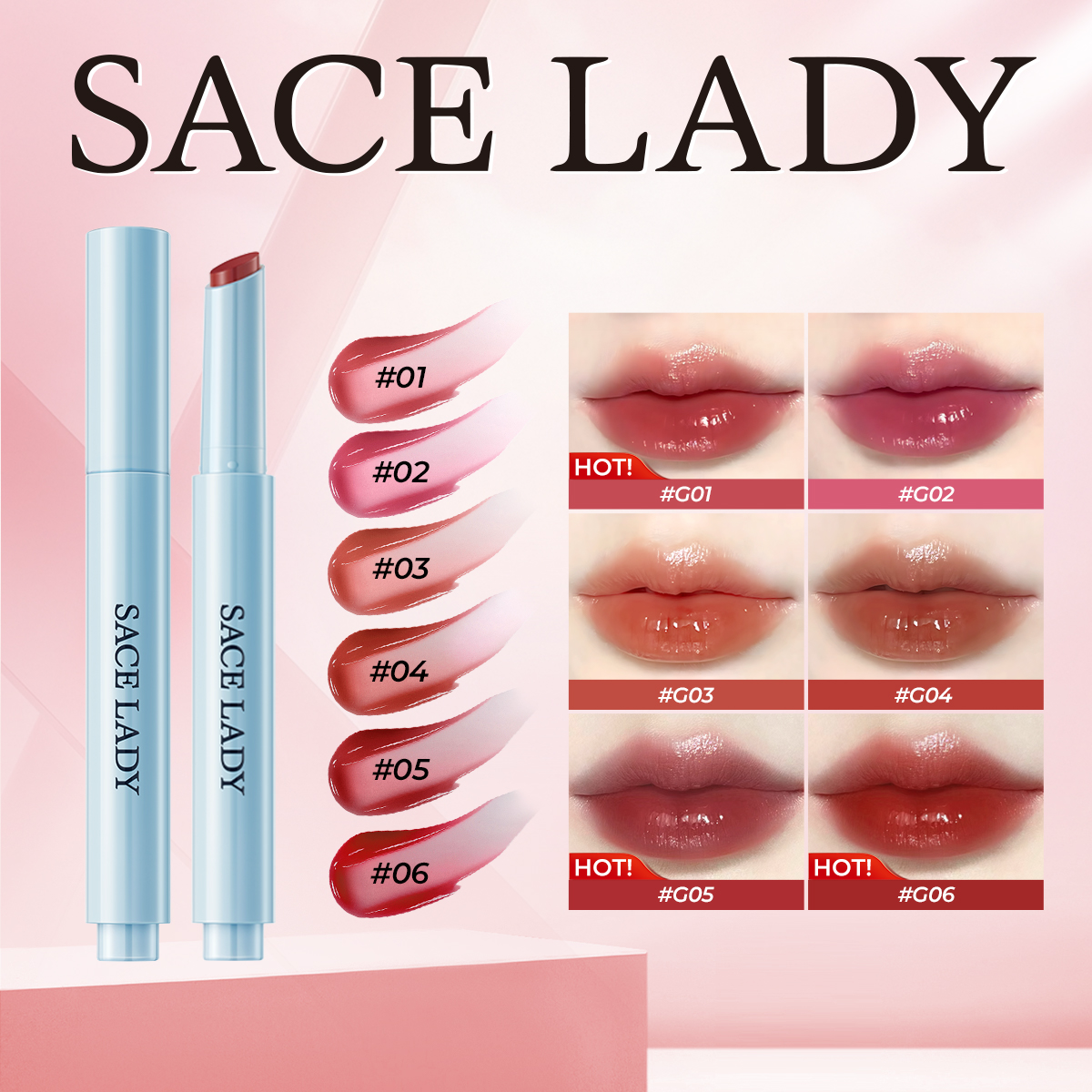 Discount on SACE LADY  shoes - SKU: SACE LADY Glasting Water Lip Tint Dewyful Moisturizing Non-sticky Watery Lip Gloss Lasting Lips Make