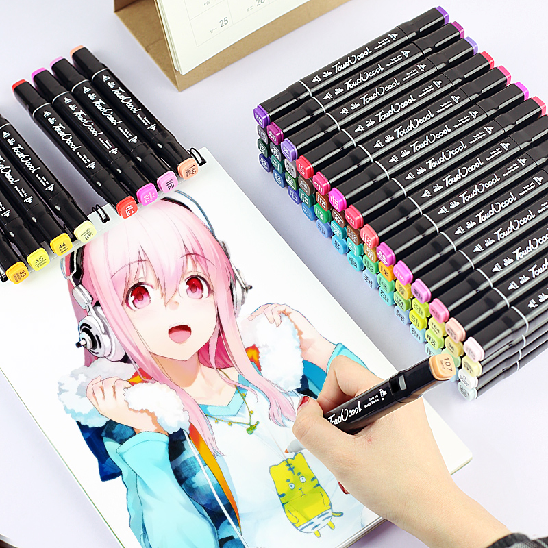 80 pcs Colored Marker Set for Animator Architect Artist TouchFive TouchNew  Dual-headCopic Colors Anime student design sketch manga Alcohol Marker Pen  | Lazada PH