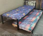 Single Bed With Pull Out Bed With 2 Pcs Regular Foam Single Size 30X75 / Cash ON Delivery Only !!