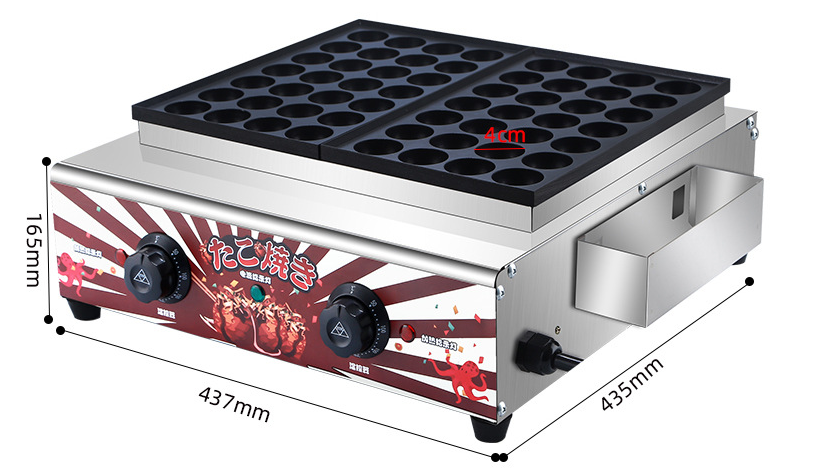 ALDKitchen Takoyaki Grill with Three Plates, Electric Takoyaki Machine, 84 Pcs, Nonstick