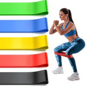 5-Color Fitness Resistance Bands Set for Exercise & Physiotherapy