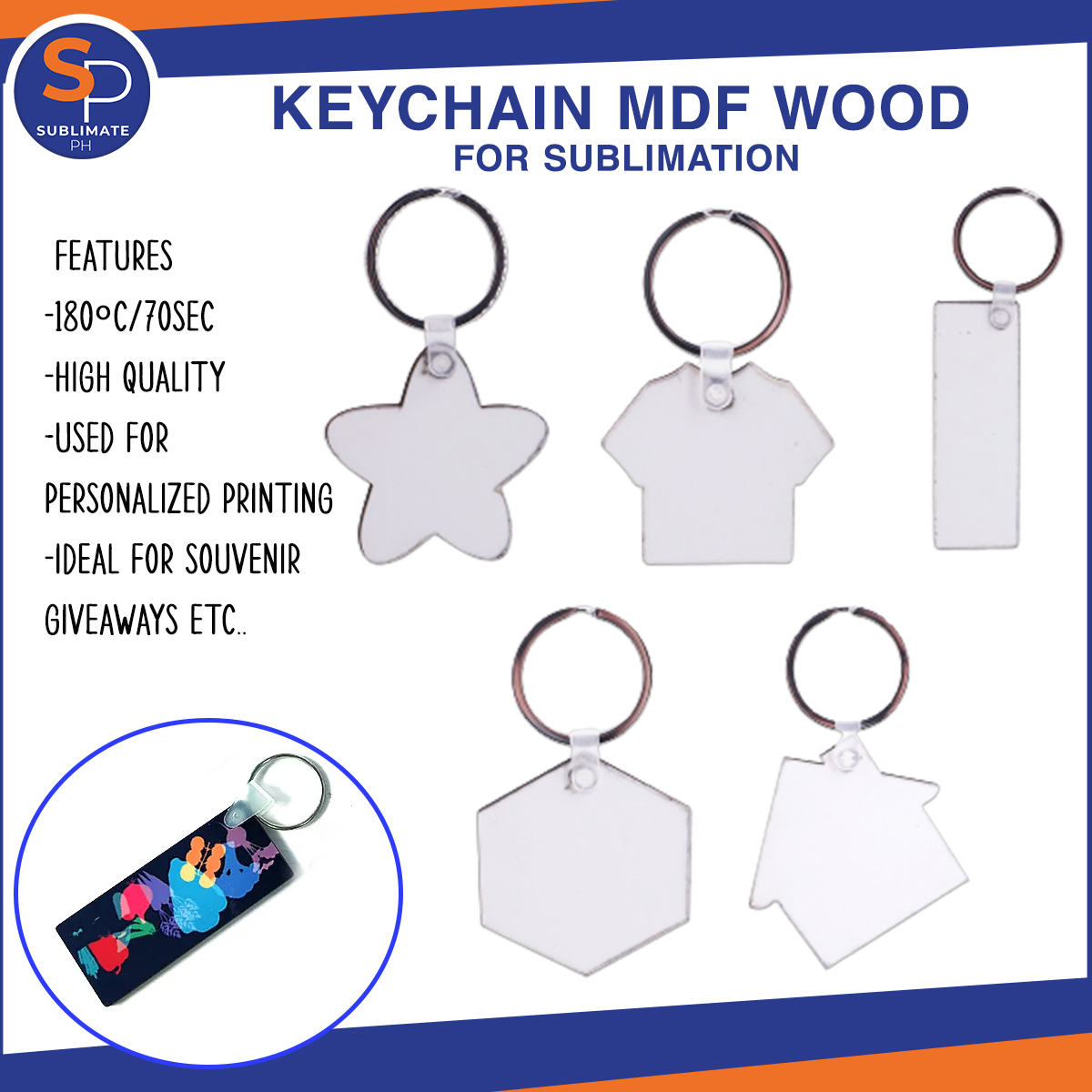 160 PCS Sublimation Ornament Blanks,Sublimation Blank Keychains