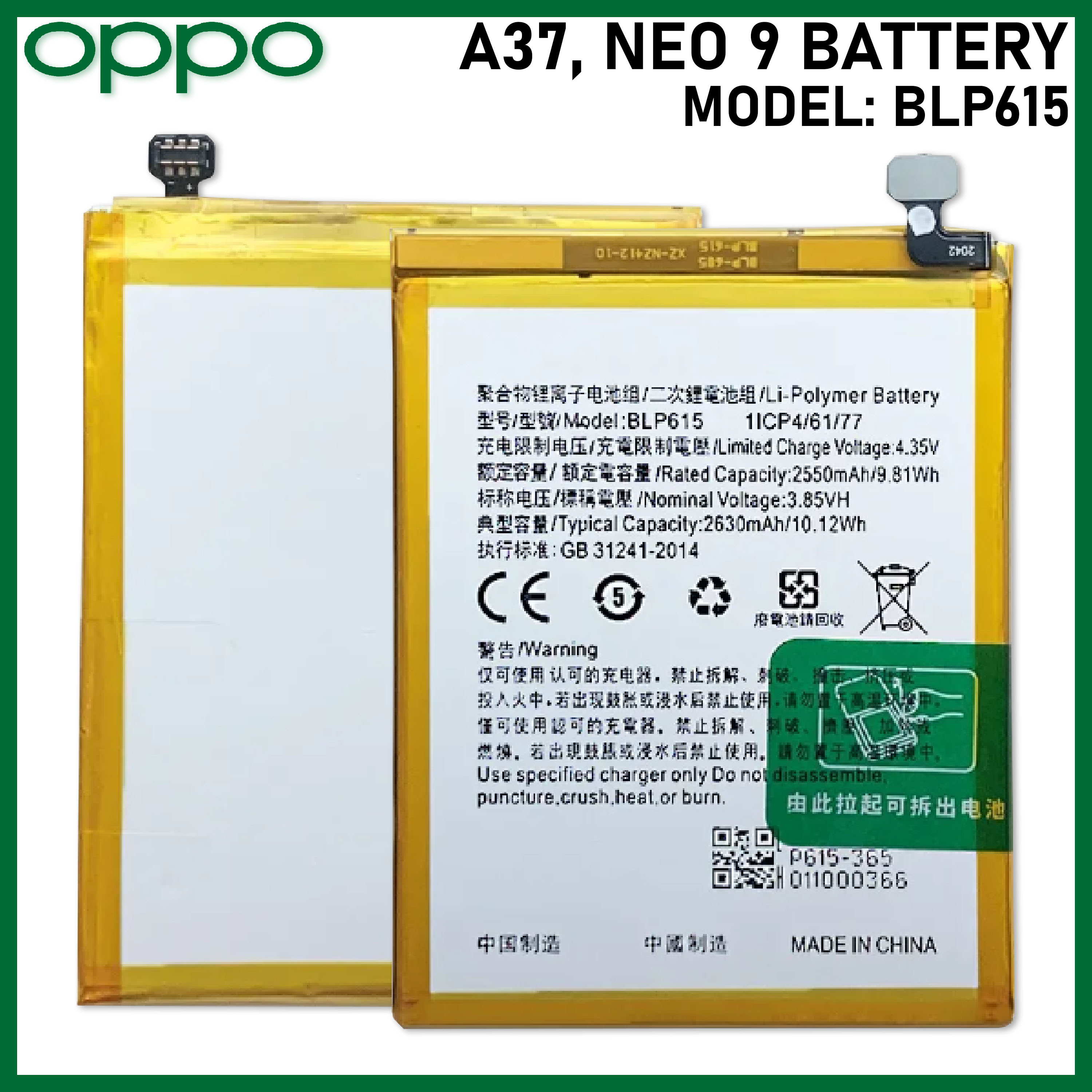 Oppo A37 Battery Original Model Fit for Neo 2016
