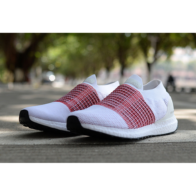 ultra boost laceless white red