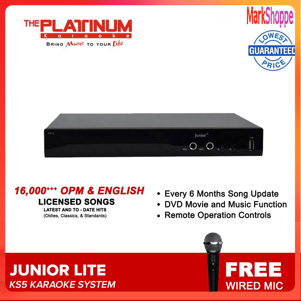 The Platinum KS-5 Junior Lite Karaoke System With High-End Wired Microphone