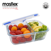 Masflex Glass Food Container: Oven, Microwave, Refrigerator, Freezer Safe