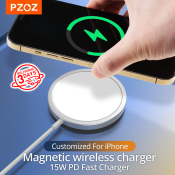 PZOZ 15W Magnetic Qi Wireless Charger - Fast Charging