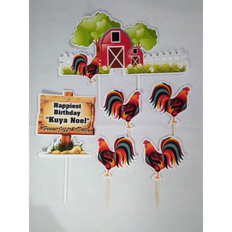 Rooster Theme Customized Cake Topper Op Lazada Ph